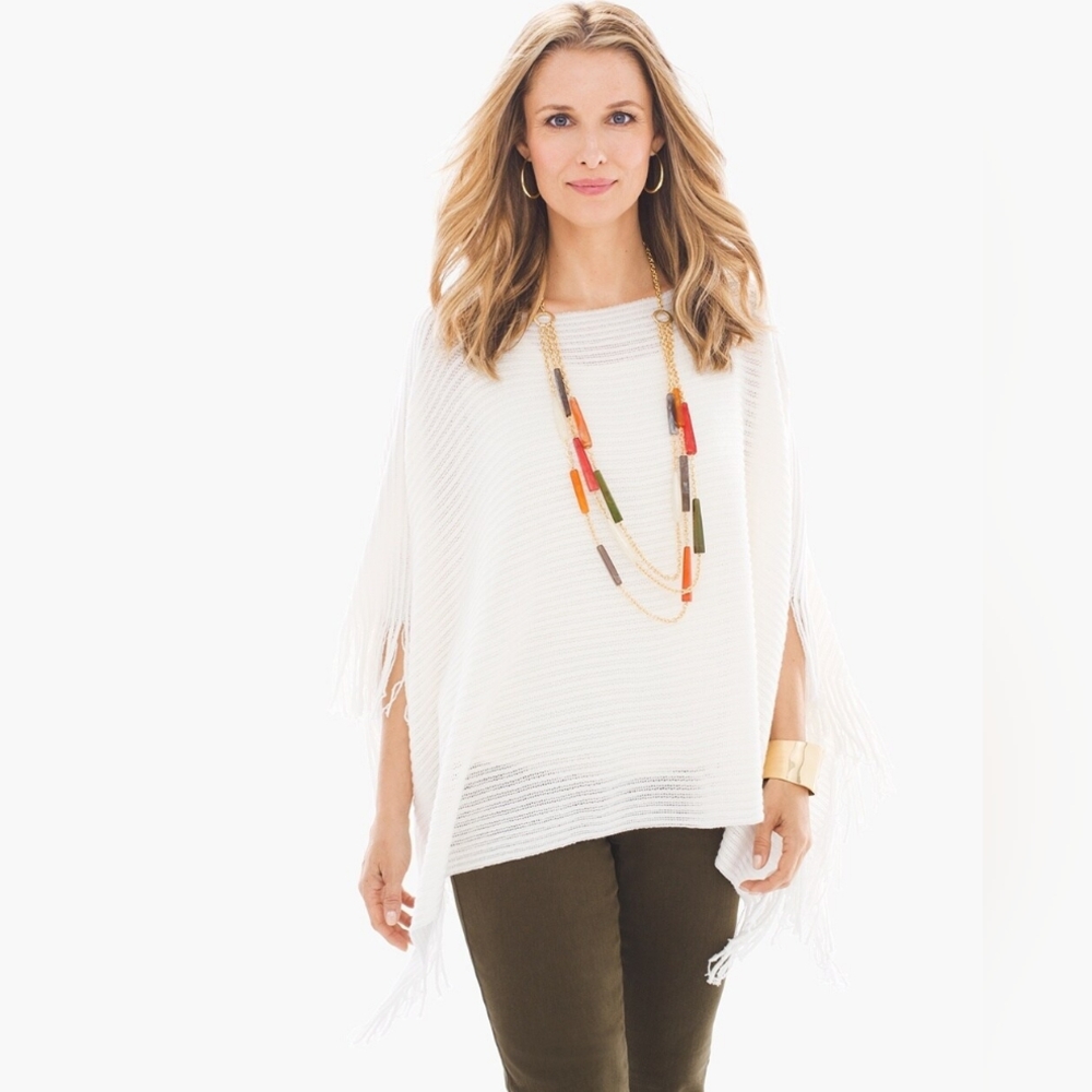 Chico's Stella Fringe Poncho